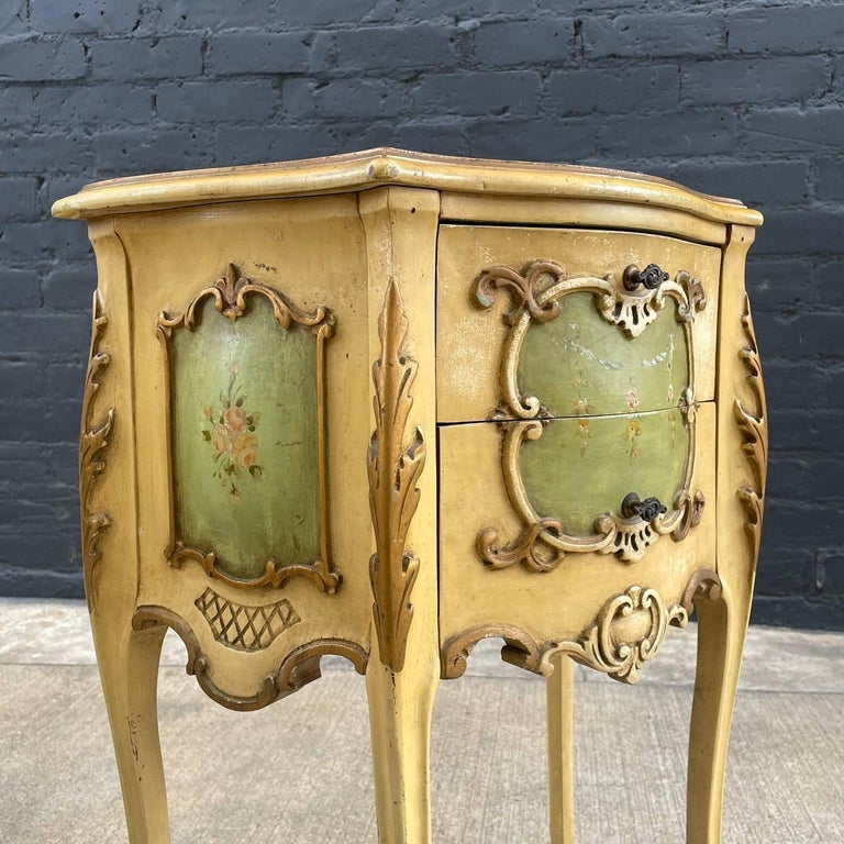 Pair of Antique French Provincial Night Stands or End Tables For Sale