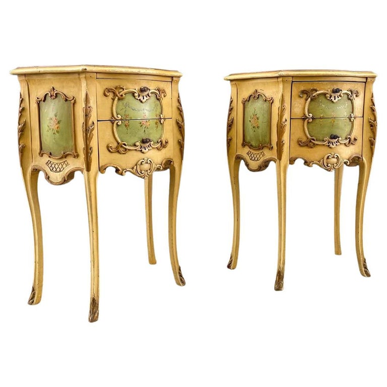 Pair of Antique French Provincial Night Stands or End Tables For Sale