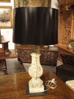 Pair of Antique French Re-Constituted Stone Baluster Lamps