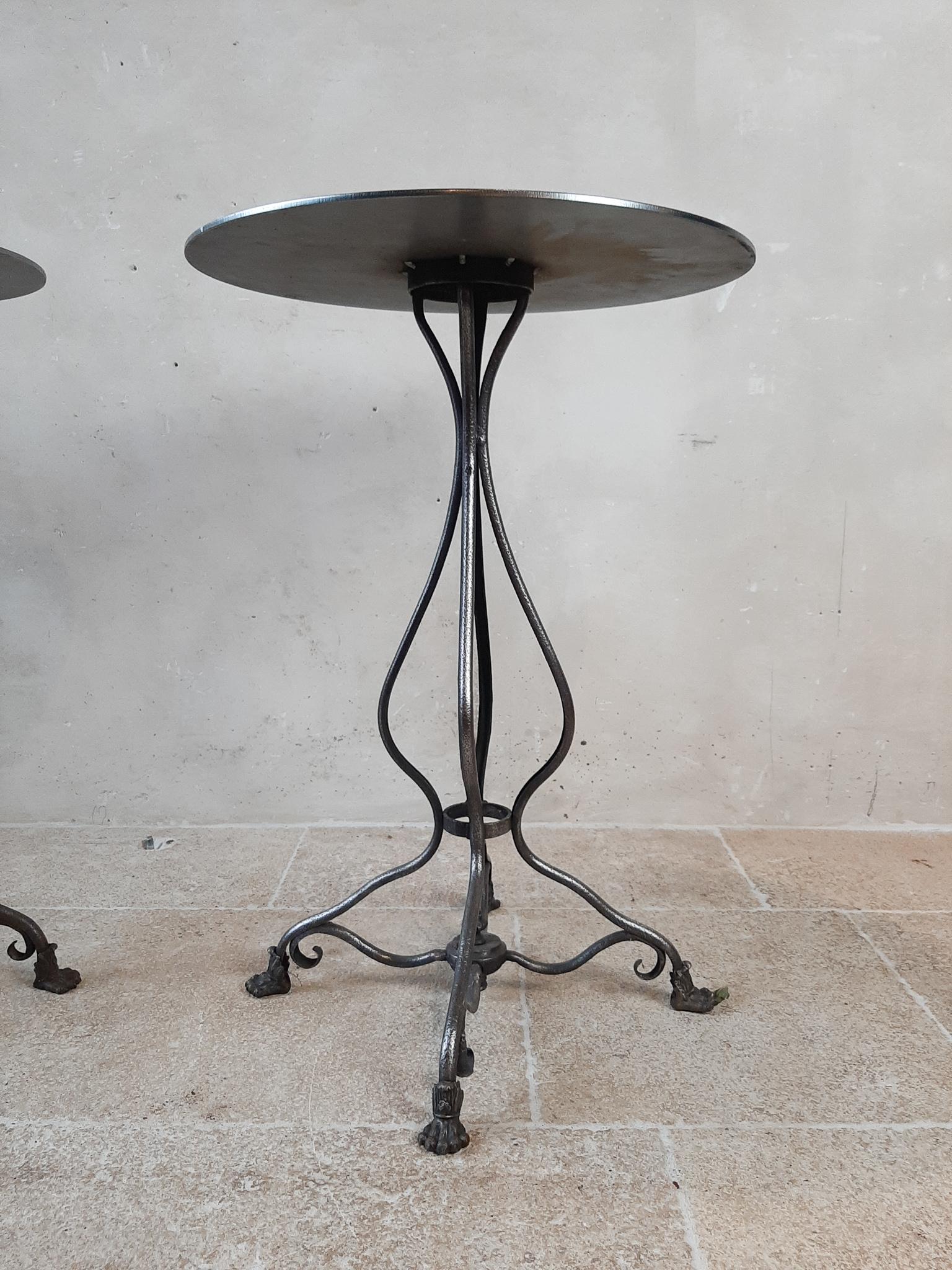 19th Century Pair of Antique French Round Guéridon Tables, Arras