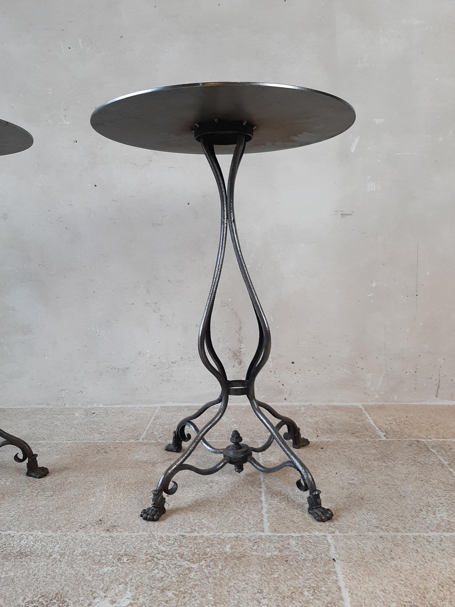 Pair of Antique French Round Guéridon Tables, Arras 2