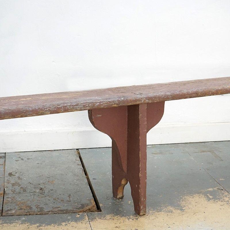 Pair of Antique French Rustic Painted Pine Benches, 19th Century For Sale 4