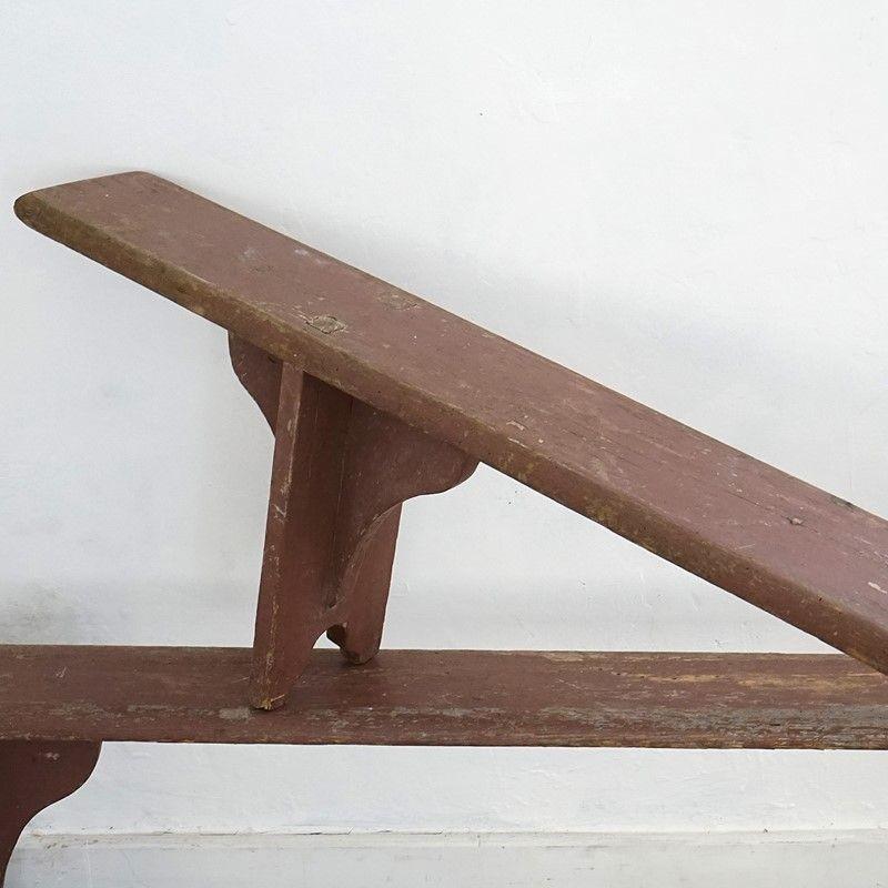 Pair of Antique French Rustic Painted Pine Benches, 19th Century In Good Condition For Sale In Bristol, GB