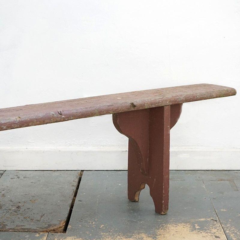 Pair of Antique French Rustic Painted Pine Benches, 19th Century For Sale 3