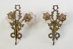 Antique French Sconces, Bronze Metalwork, Aesthetic Movement, 1880s
