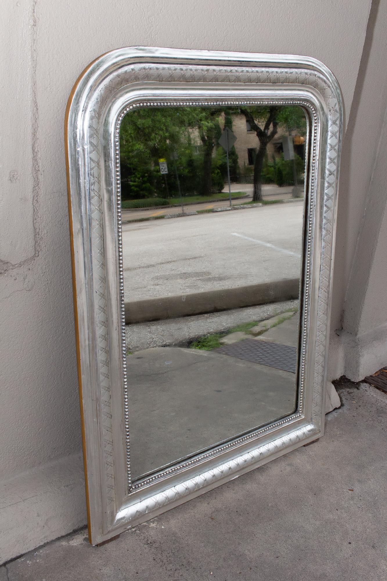 Pair of Antique French Silver Gilt Louis Philippe Mirrors In Good Condition In Houston, TX
