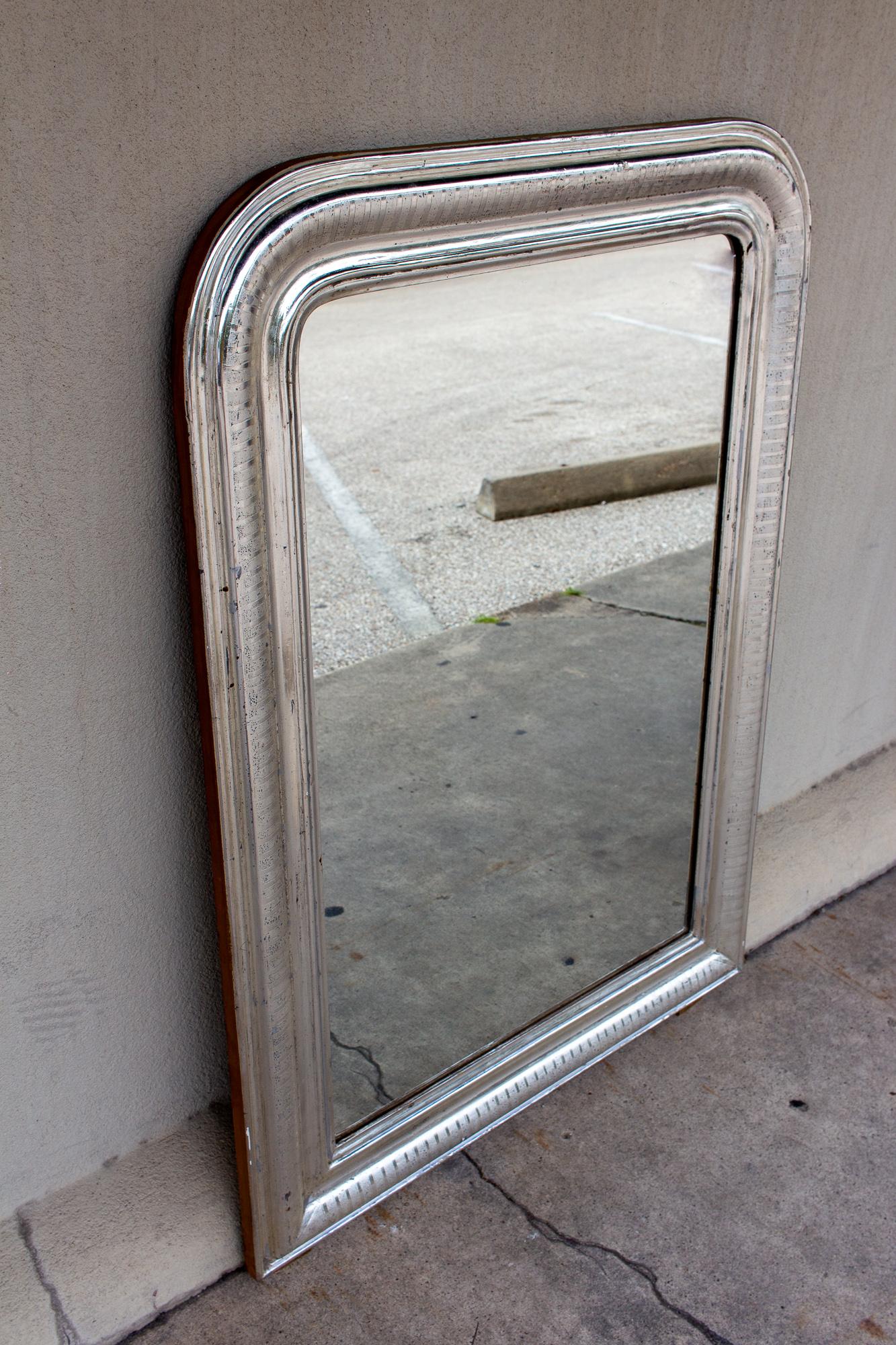 Pair of Antique French Silver Gilt Louis Philippe Mirrors 3