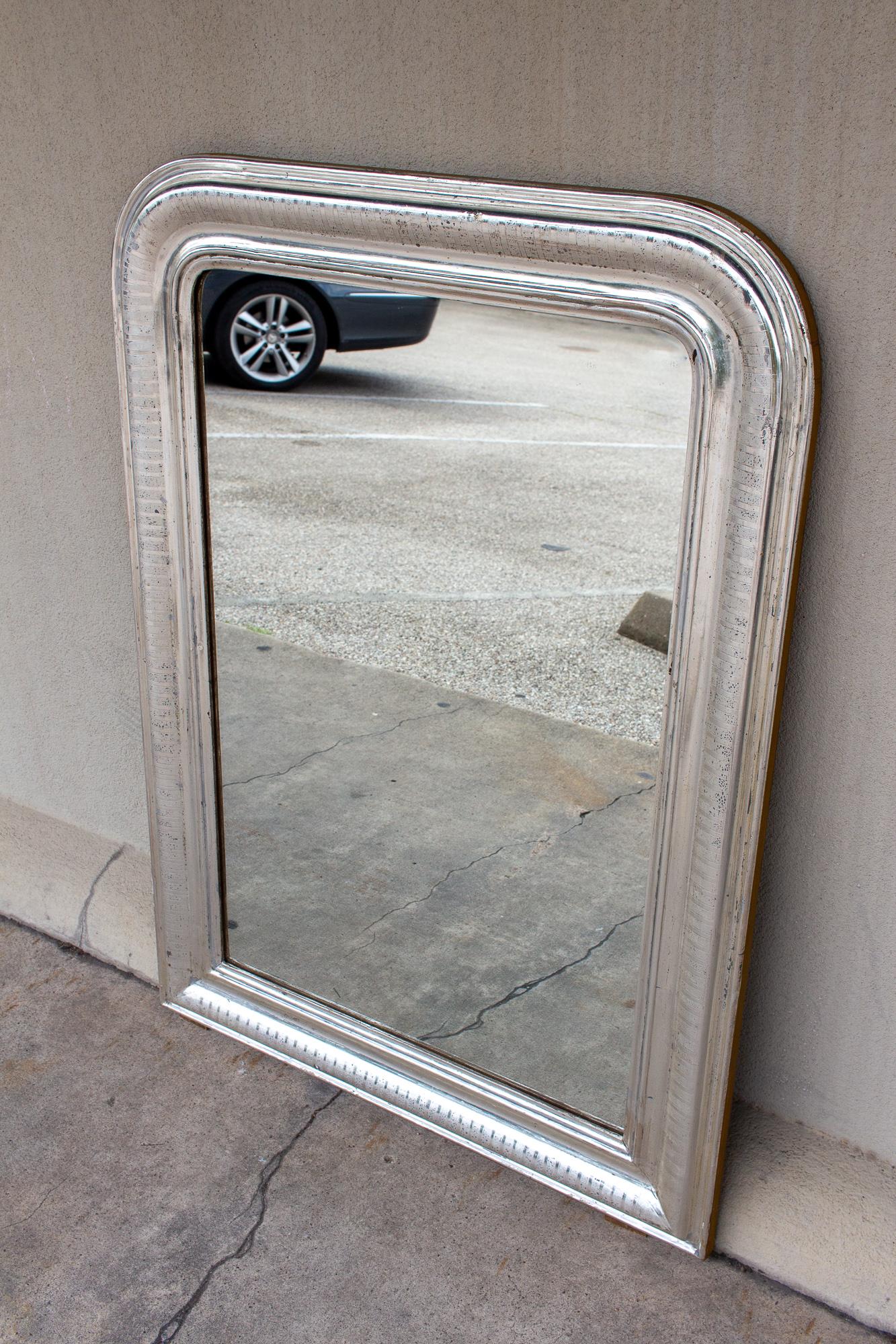 Pair of Antique French Silver Gilt Louis Philippe Mirrors 5