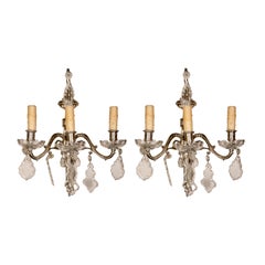 Pair of Antique French Silver Wall Sconces