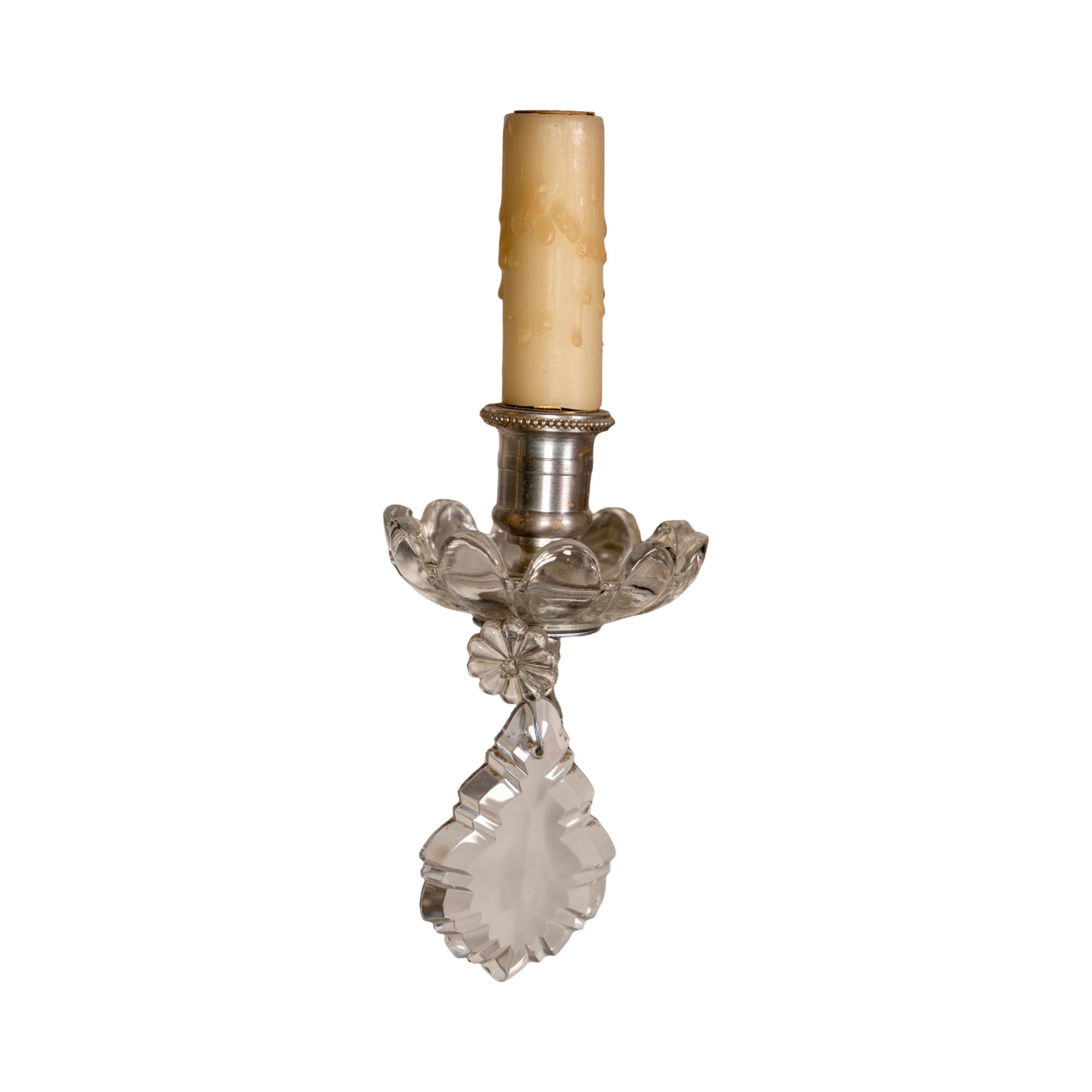 Coppia di antiche lampade da parete in argento francesi in vendita 2