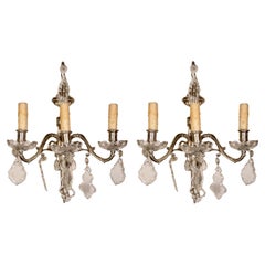 Pair of Antique French Silver Wall Sconces