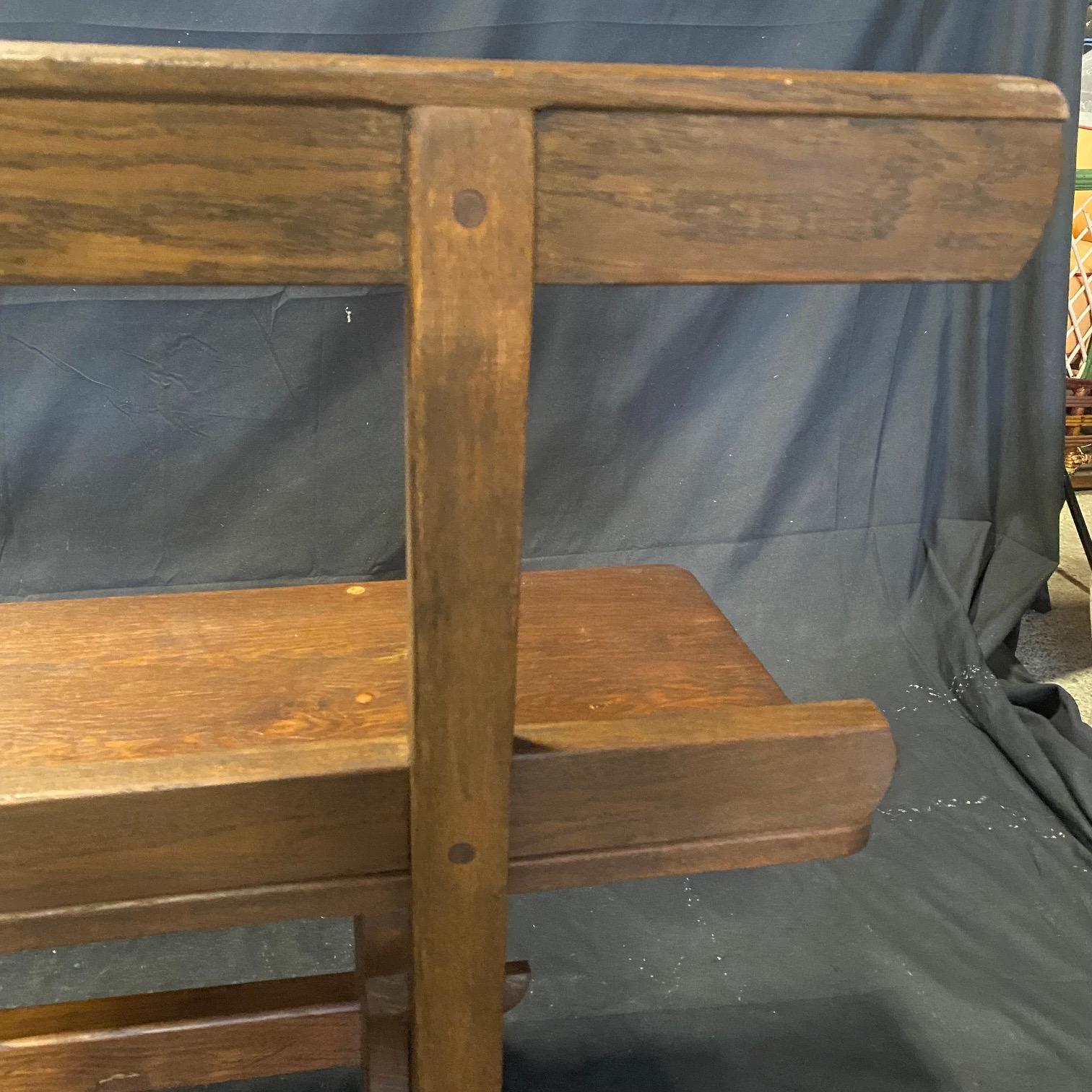French Provincial Pair of Antique French Solid Walnut Benches or Dining Seats with Backs  For Sale