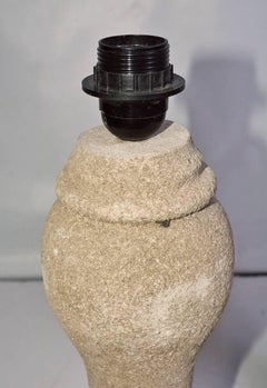 Pair of Antique French Stone Baluster Lamps