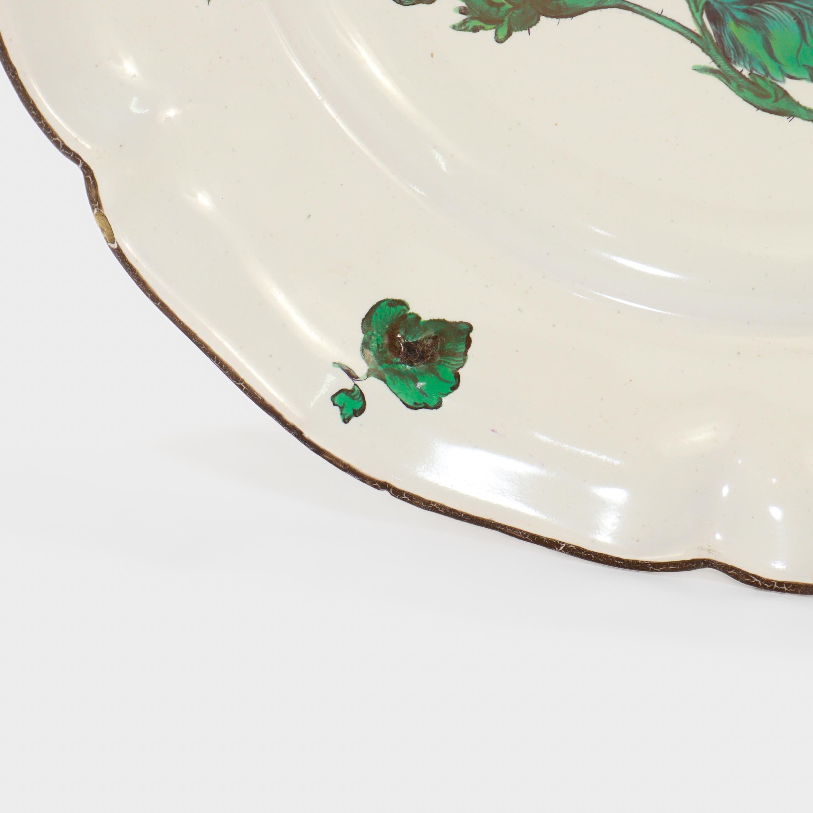 Pair of Antique French Strasbourg Faience Floral Plates For Sale 8