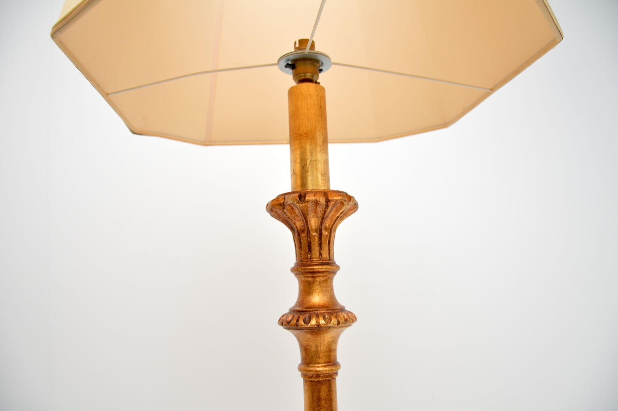 Giltwood Pair of Antique French Style Gilt Wood Floor Lamps For Sale
