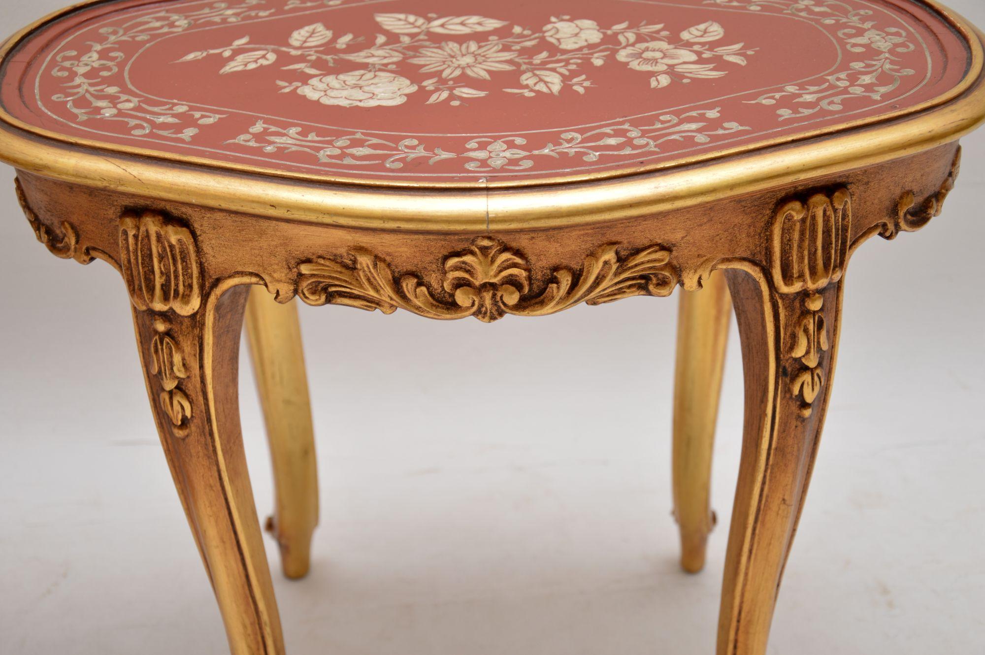 Pair of Antique French Style Gilt Wood Side Tables 5