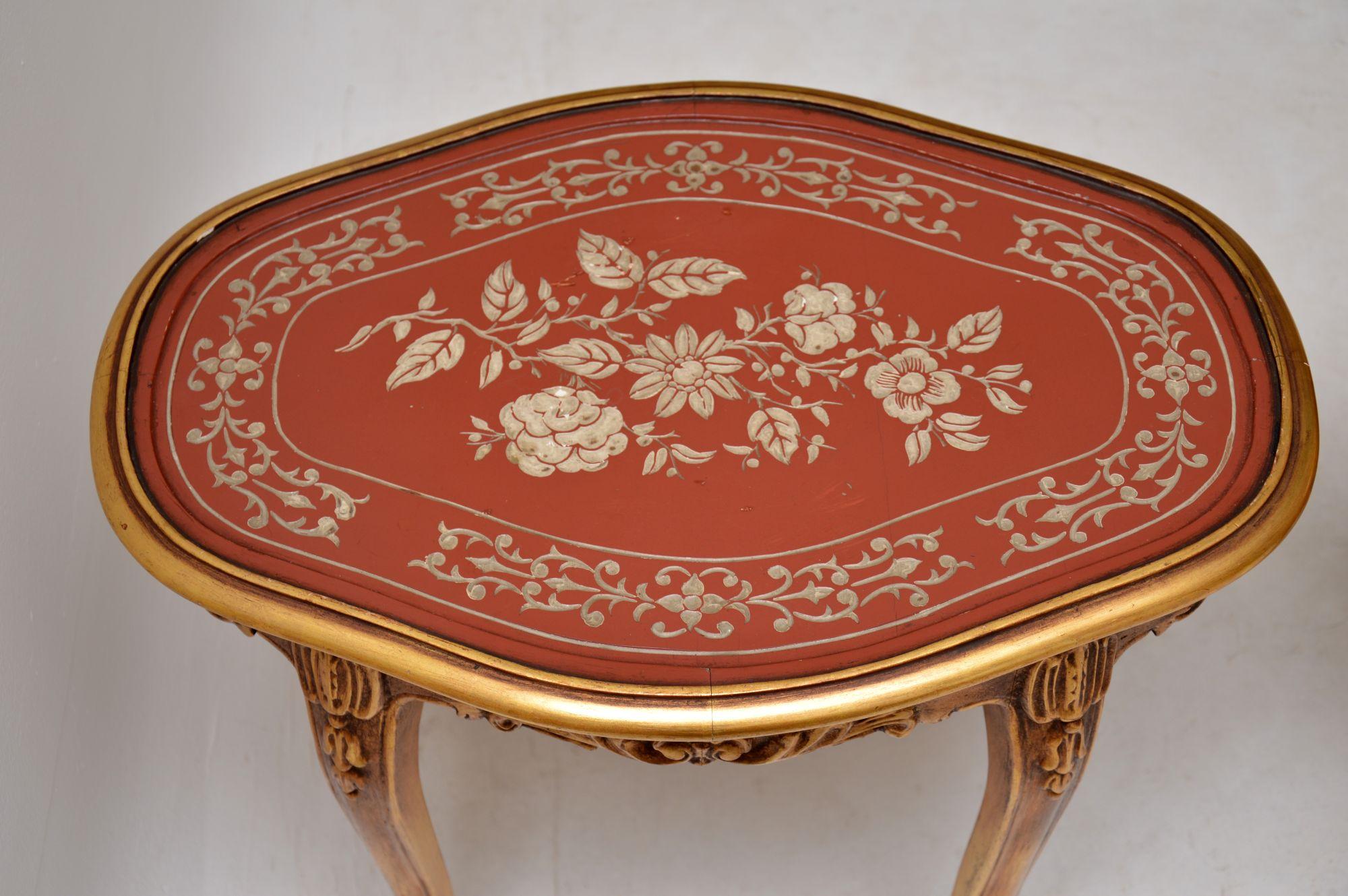 Giltwood Pair of Antique French Style Gilt Wood Side Tables