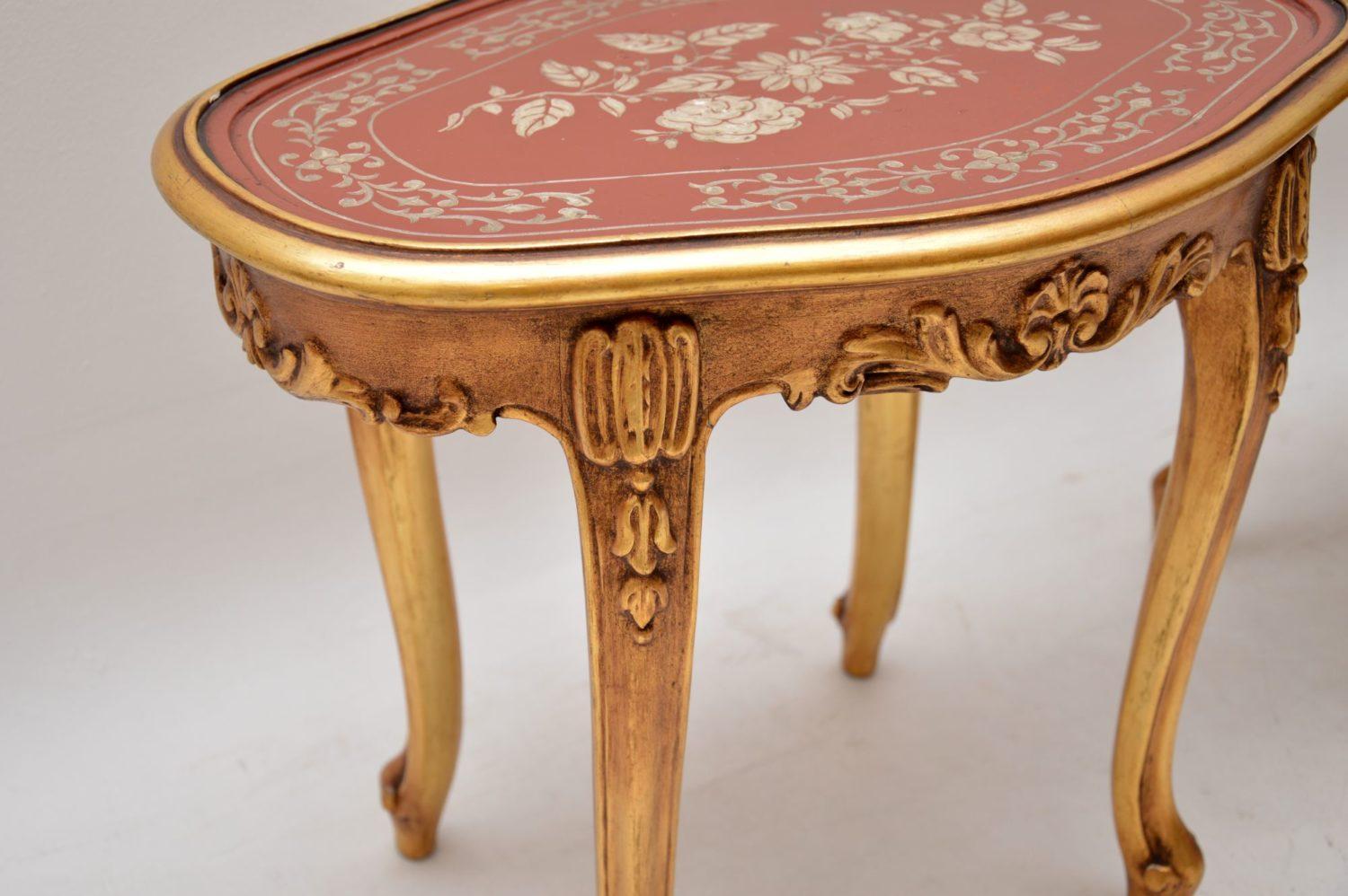 Pair of Antique French Style Giltwood Side Tables 4