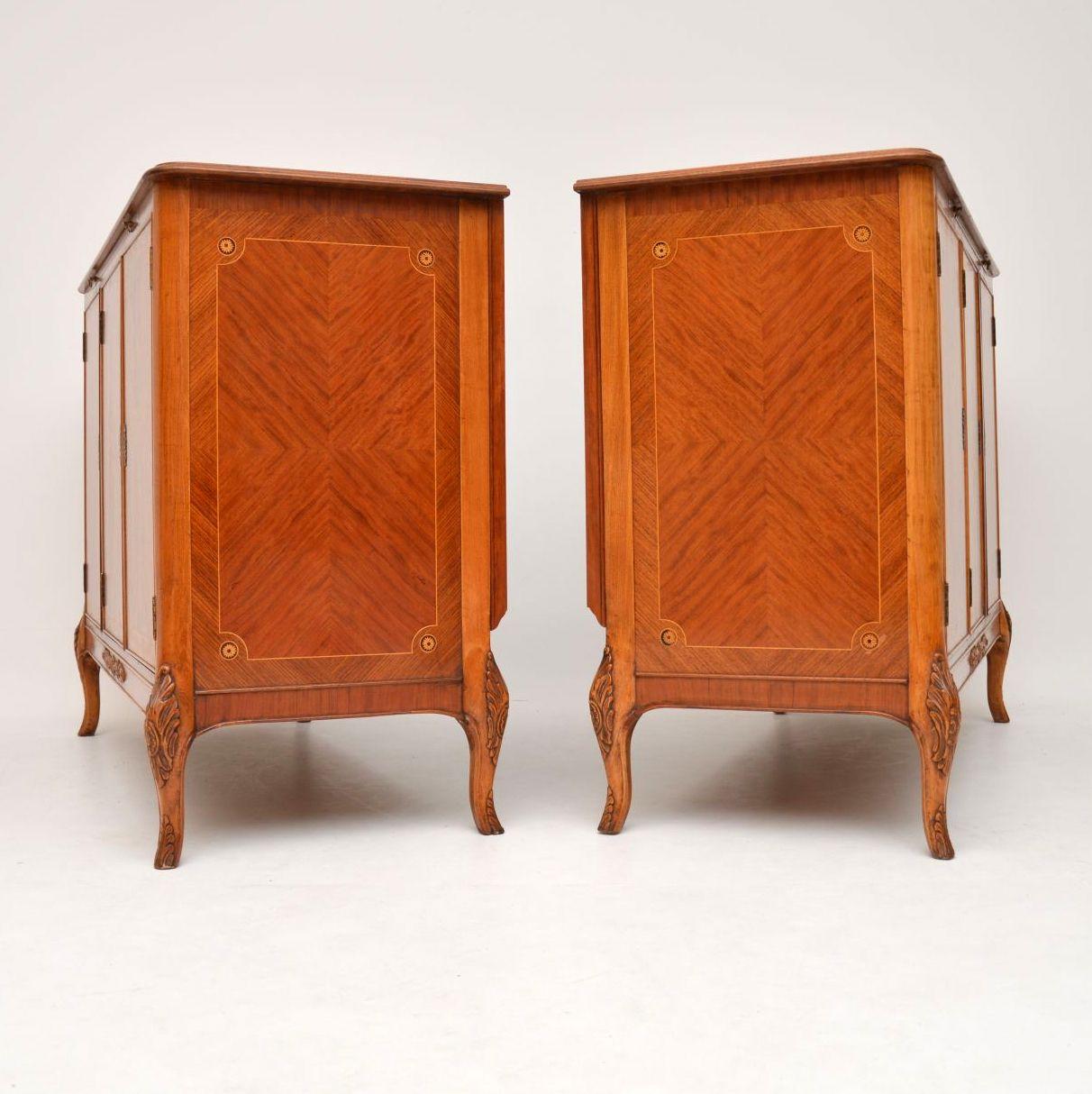 Pair of Antique French Style Inlaid King Wood Cabinets 6