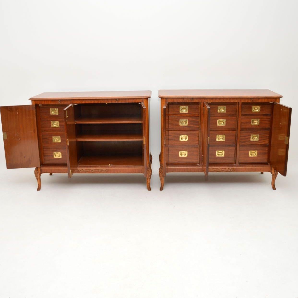 Pair of Antique French Style Inlaid King Wood Cabinets In Good Condition In London, GB