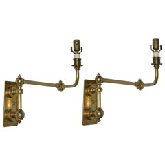 Pair of Antique French Swing Arm Wall Lamp