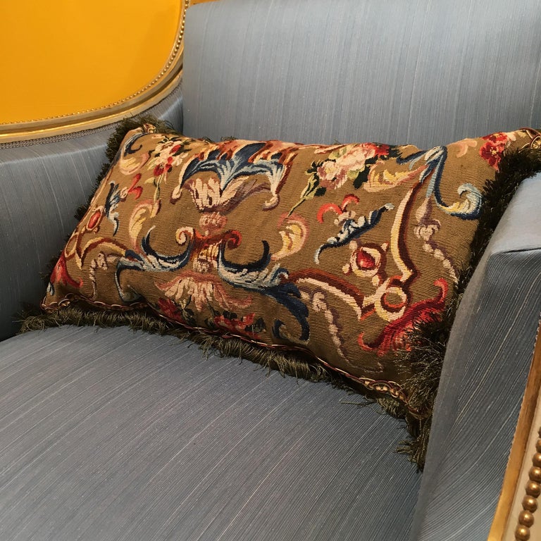Pair of Antique French Tapestry Cushions, 18th Century For Sale at 1stdibs