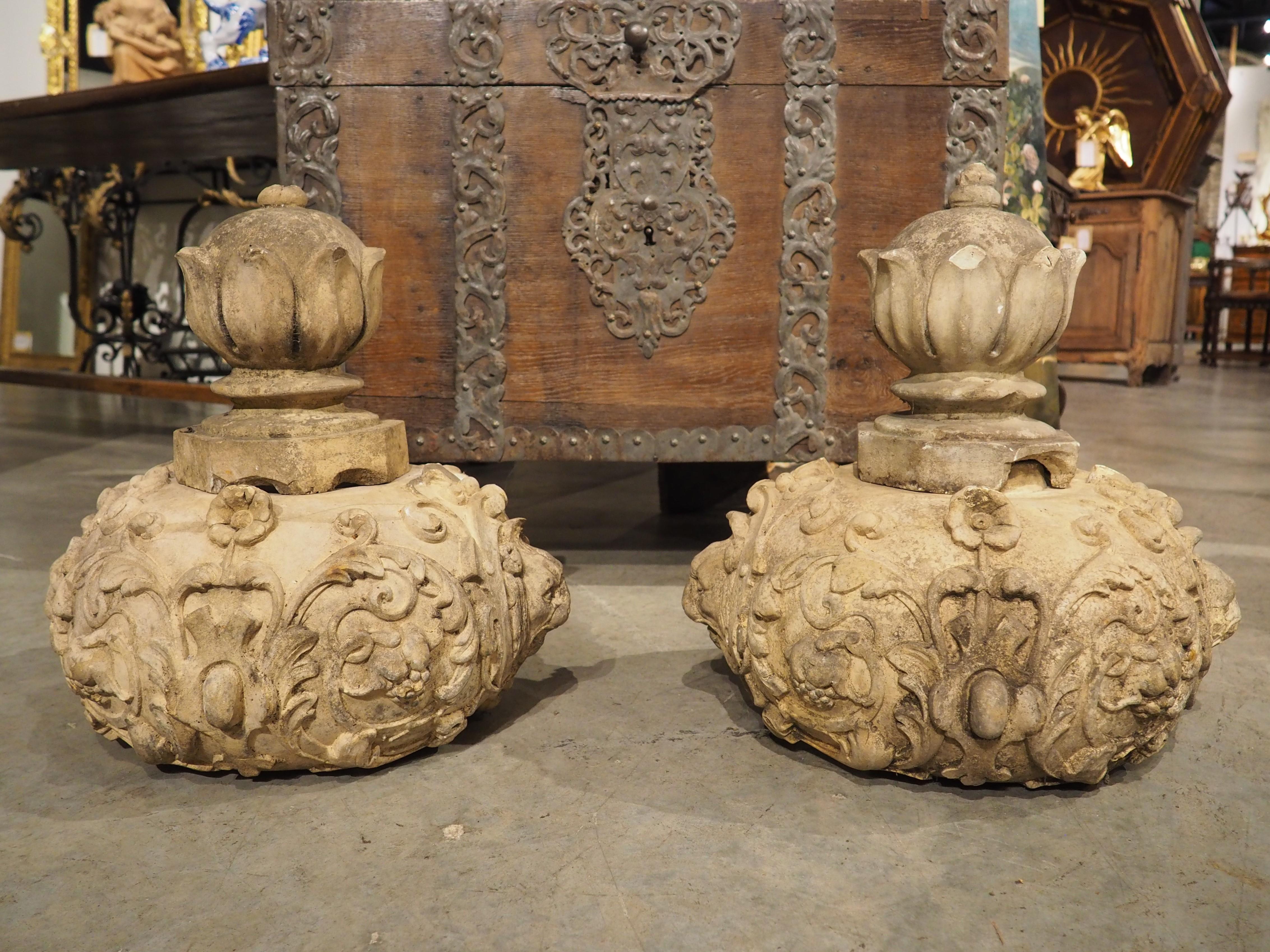 Pair of Antique French Terra Cotta Finial Elements, Circa 1885 For Sale 5