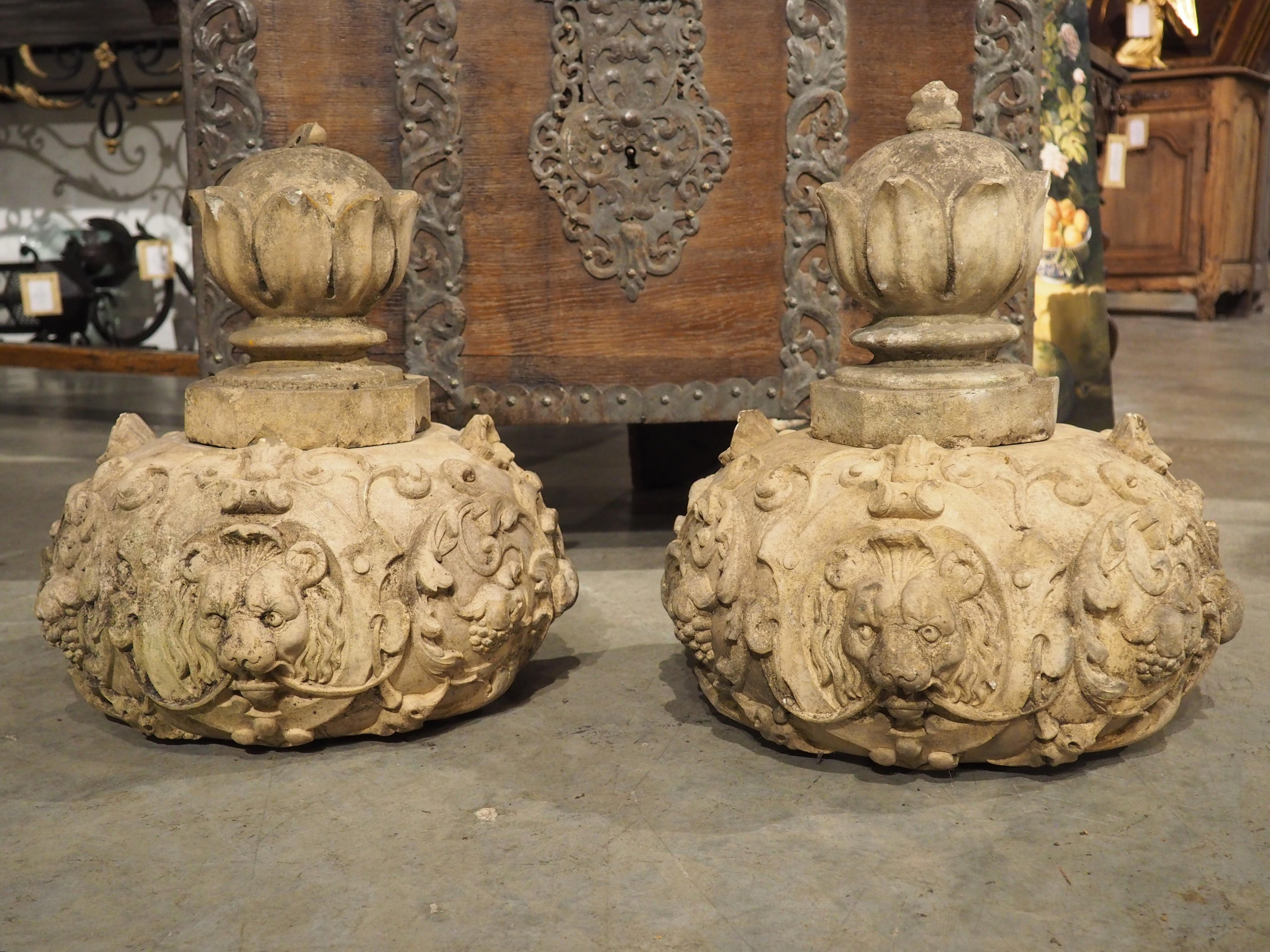 Pair of Antique French Terra Cotta Finial Elements, Circa 1885 For Sale 14