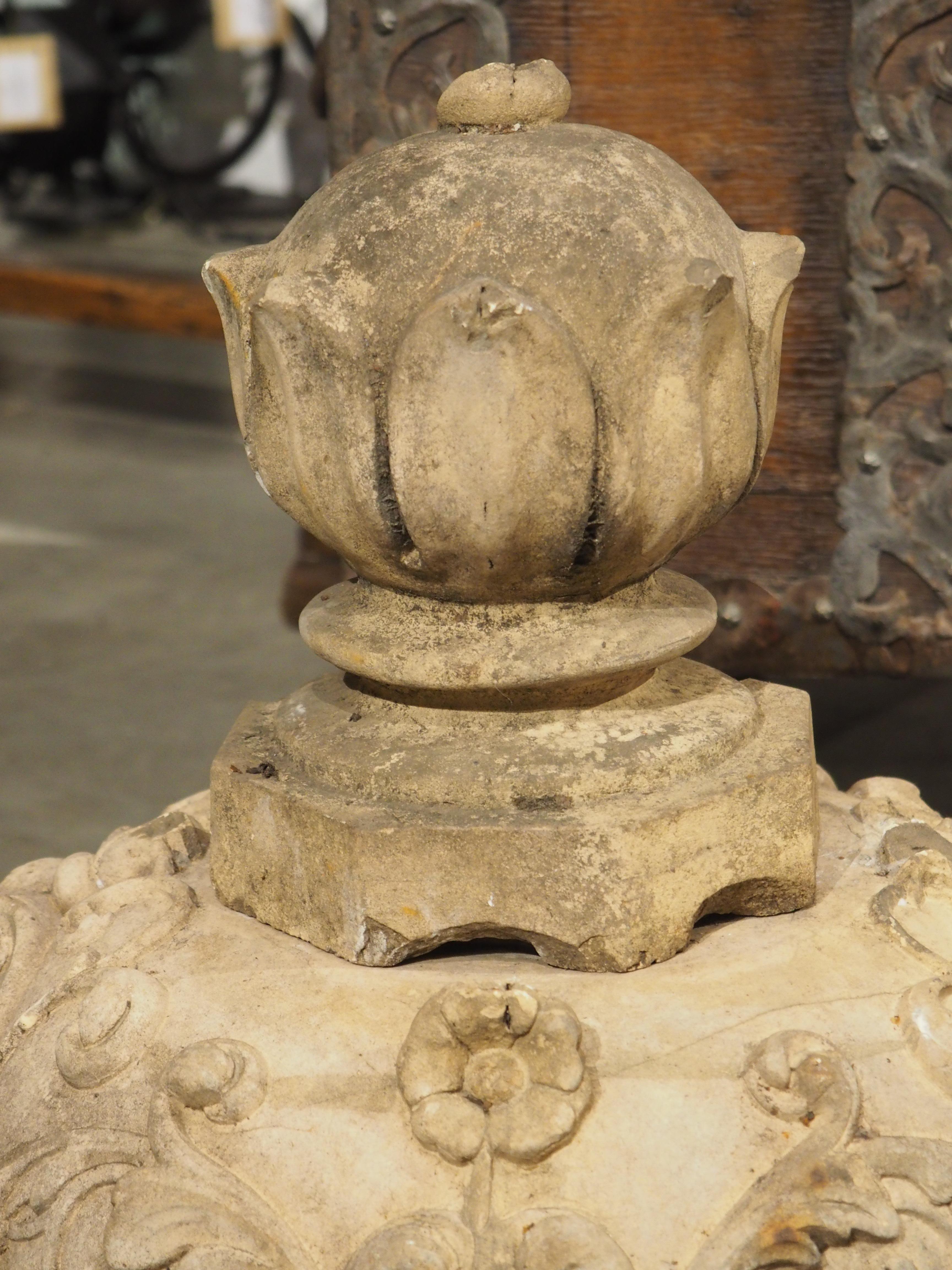 Pair of Antique French Terra Cotta Finial Elements, Circa 1885 For Sale 1