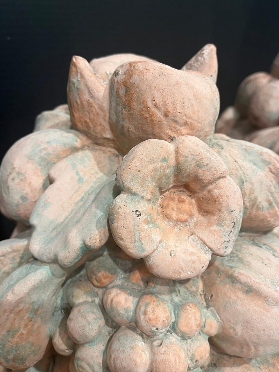 Pair of Antique French Terracotta Fruit Topiary 2