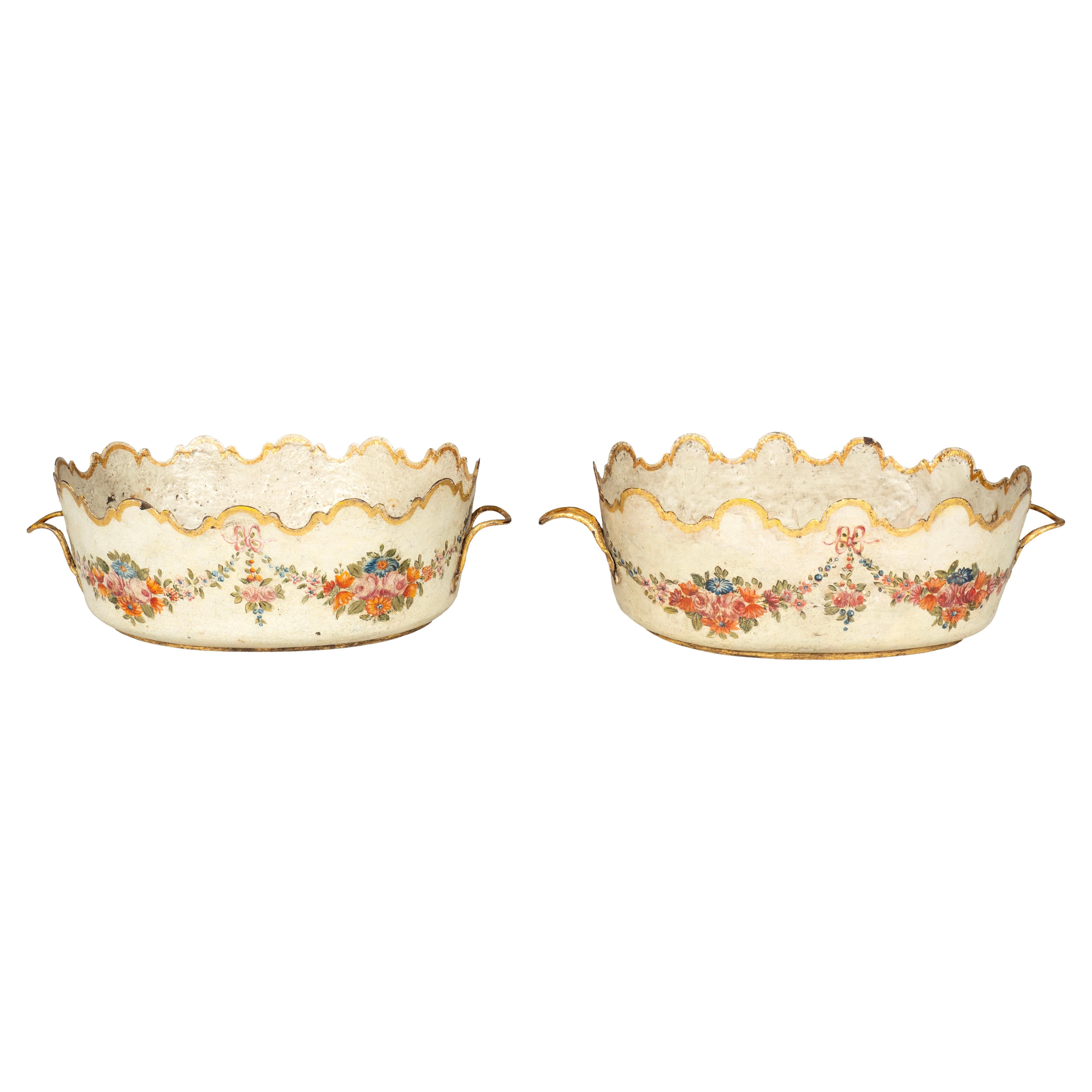 Pair Of Antique French Tole Verrieres