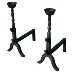 Pair of Antique French Victorian Andirons