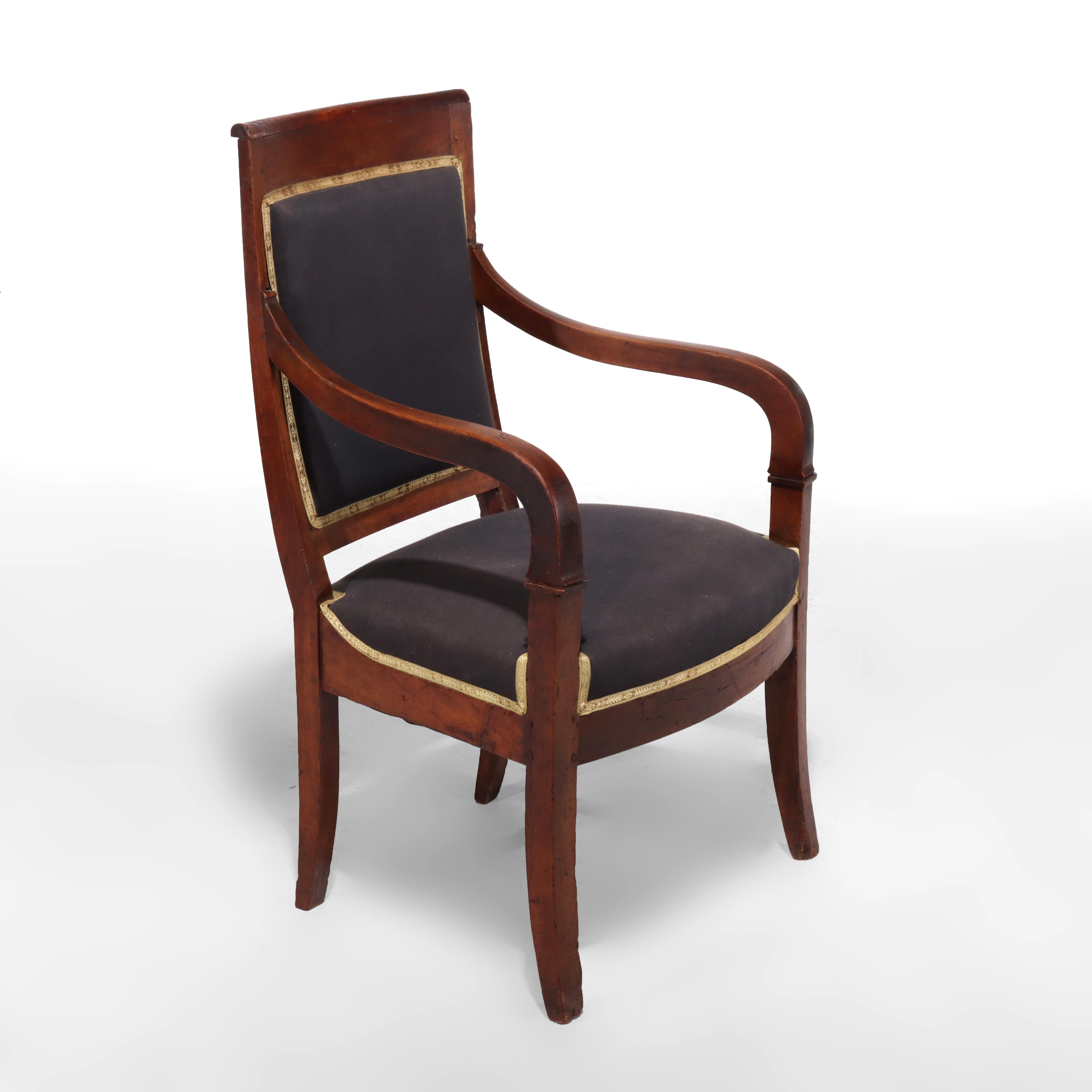 Pair of Antique French Walnut Armchairs 18thC In Good Condition For Sale In Big Flats, NY