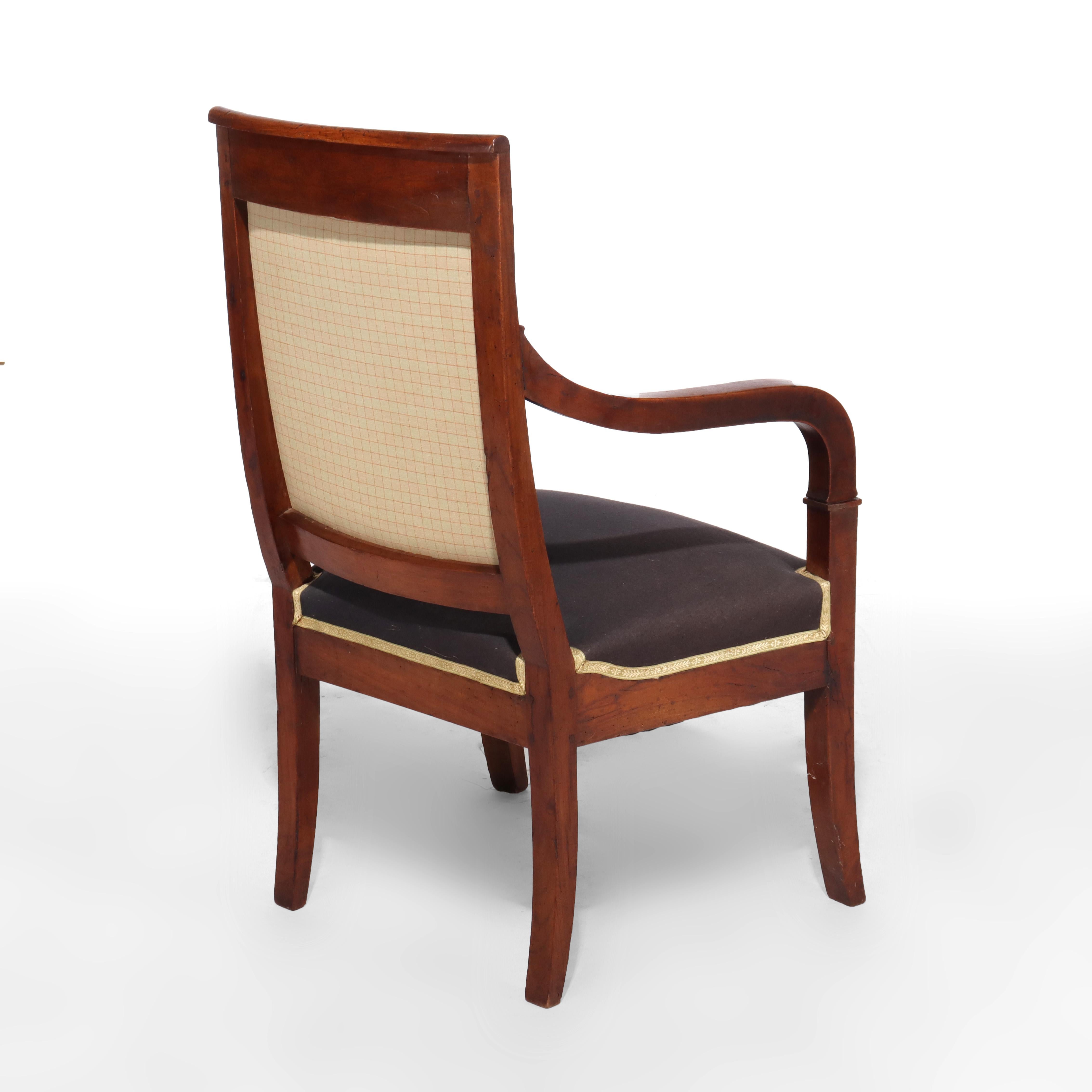 18th Century and Earlier Pair of Antique French Walnut Armchairs 18thC For Sale