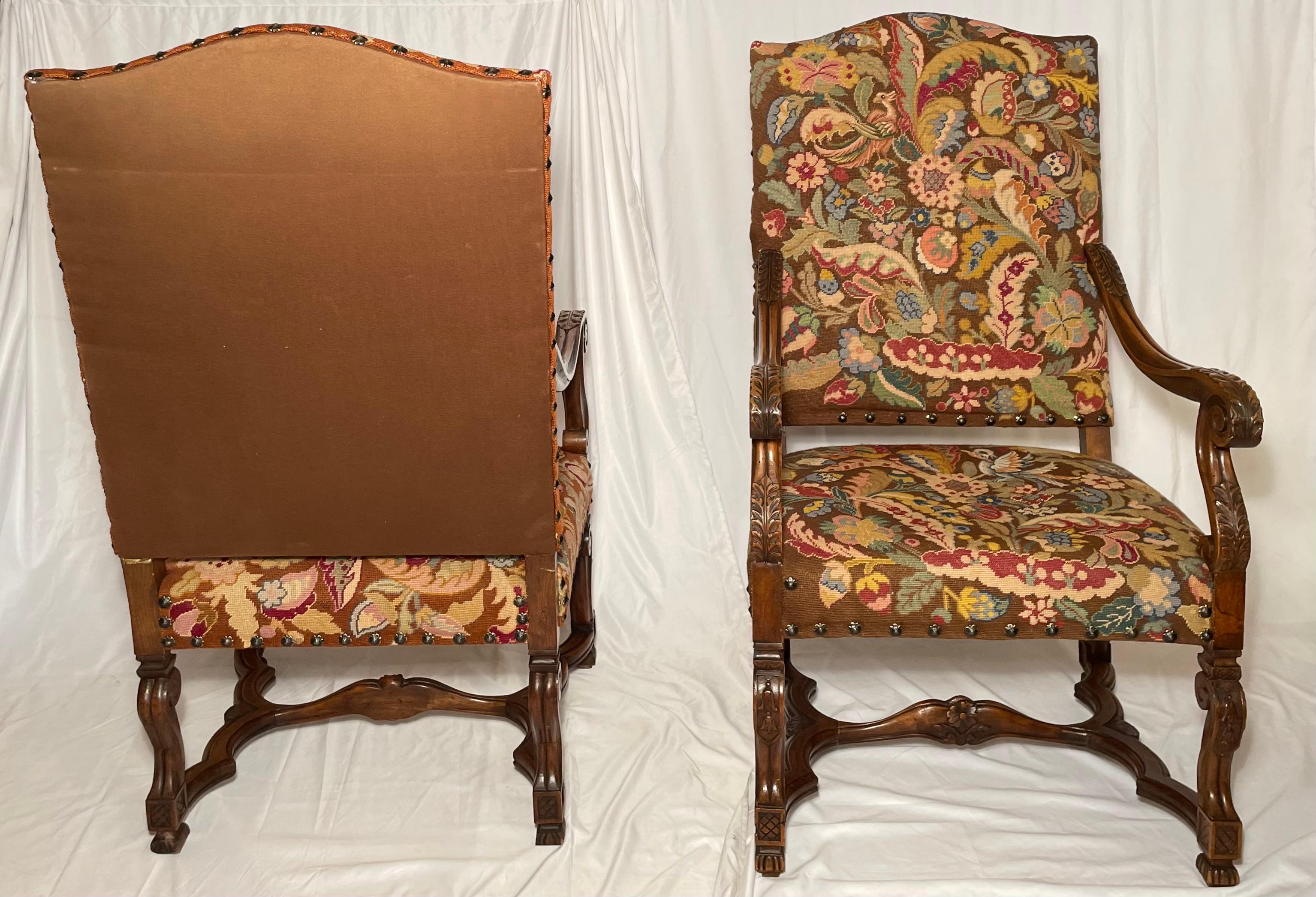 Pair of Antique French Walnut Armchairs, circa 1880 For Sale 6