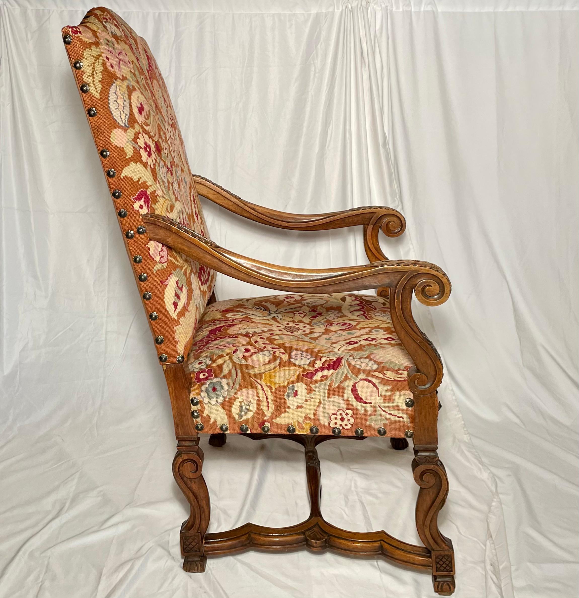 Pair of Antique French Walnut Armchairs, circa 1880 For Sale 5