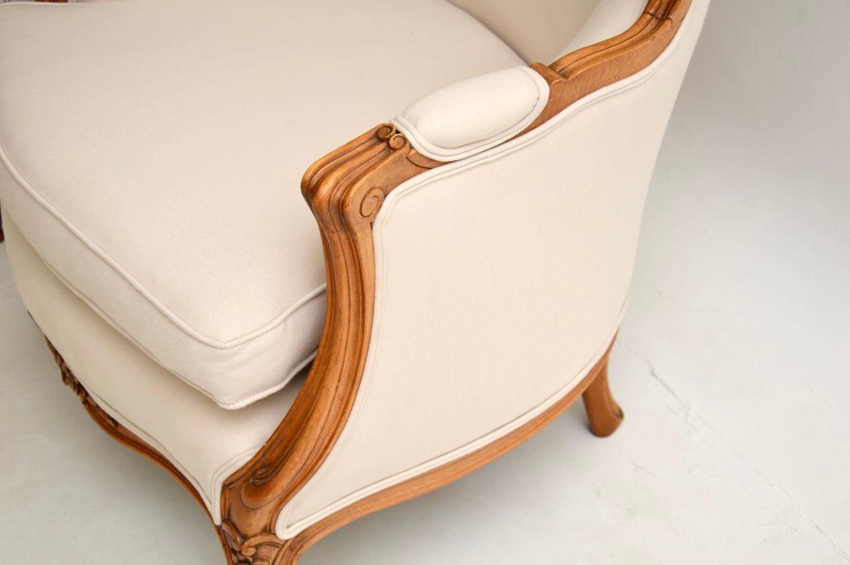 Pair of Antique French Walnut Armchairs For Sale 3