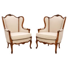 Pair of Antique French Walnut Armchairs