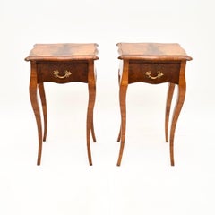 Pair of Antique French Walnut Bedside / Side Tables