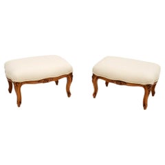 Pair of Antique French Walnut Foot Stools