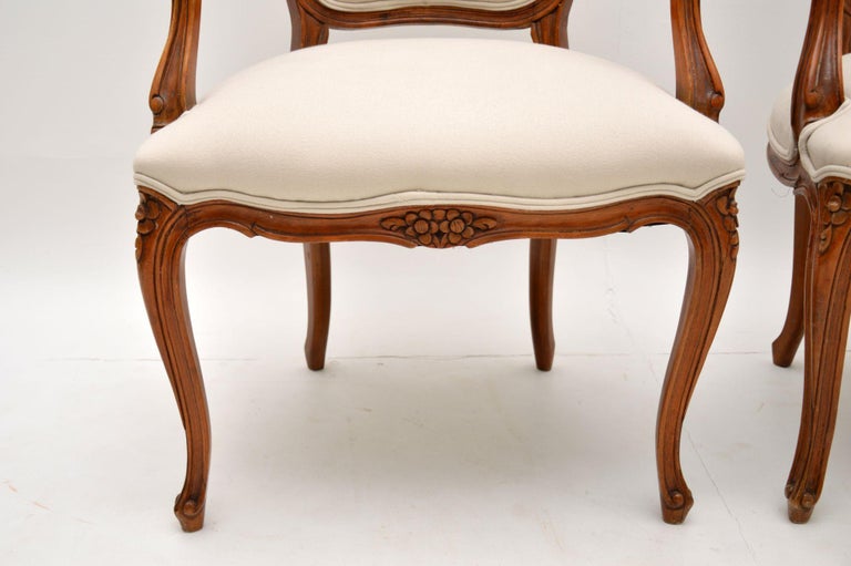 Pair of Antique French Walnut Salon Chairs at 1stDibs