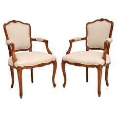 Pair of Antique French Walnut Salon Chairs