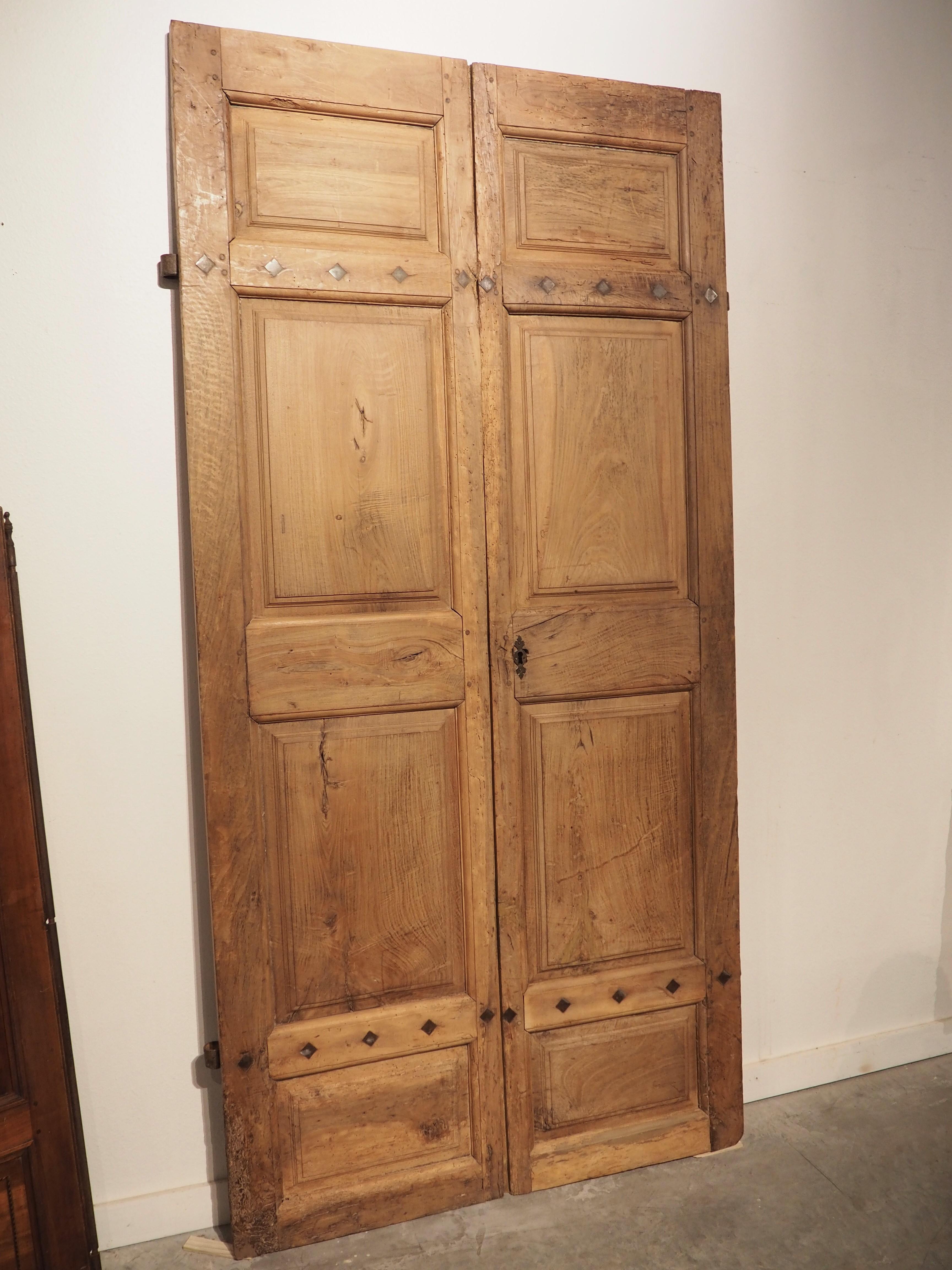 Mid-19th Century Pair of Antique French Walnut Wood Interior Doors, Circa 1850