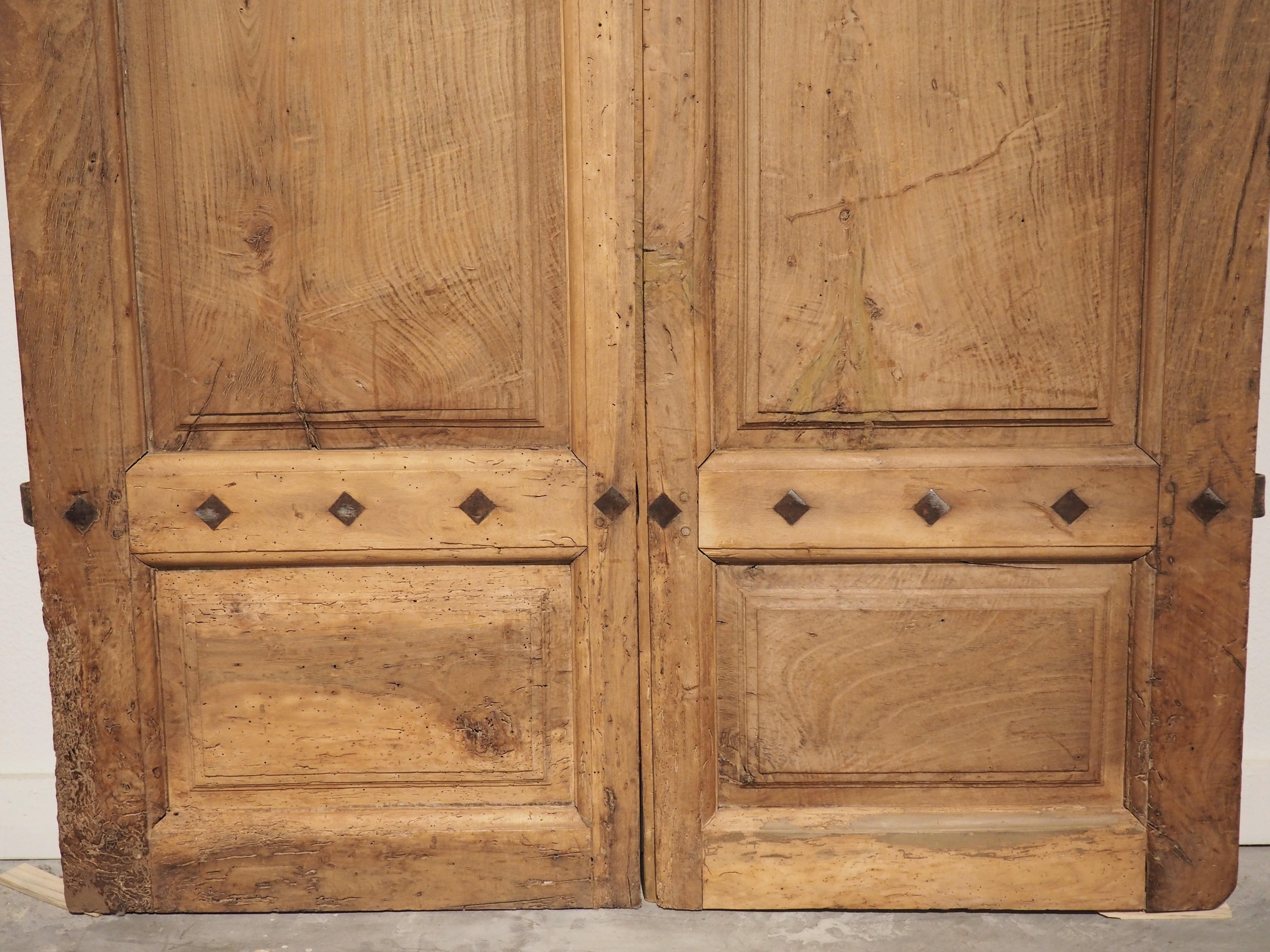 Iron Pair of Antique French Walnut Wood Interior Doors, Circa 1850