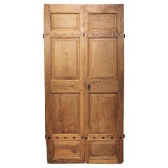 Pair of Antique French Walnut Wood Interior Doors, Circa 1850