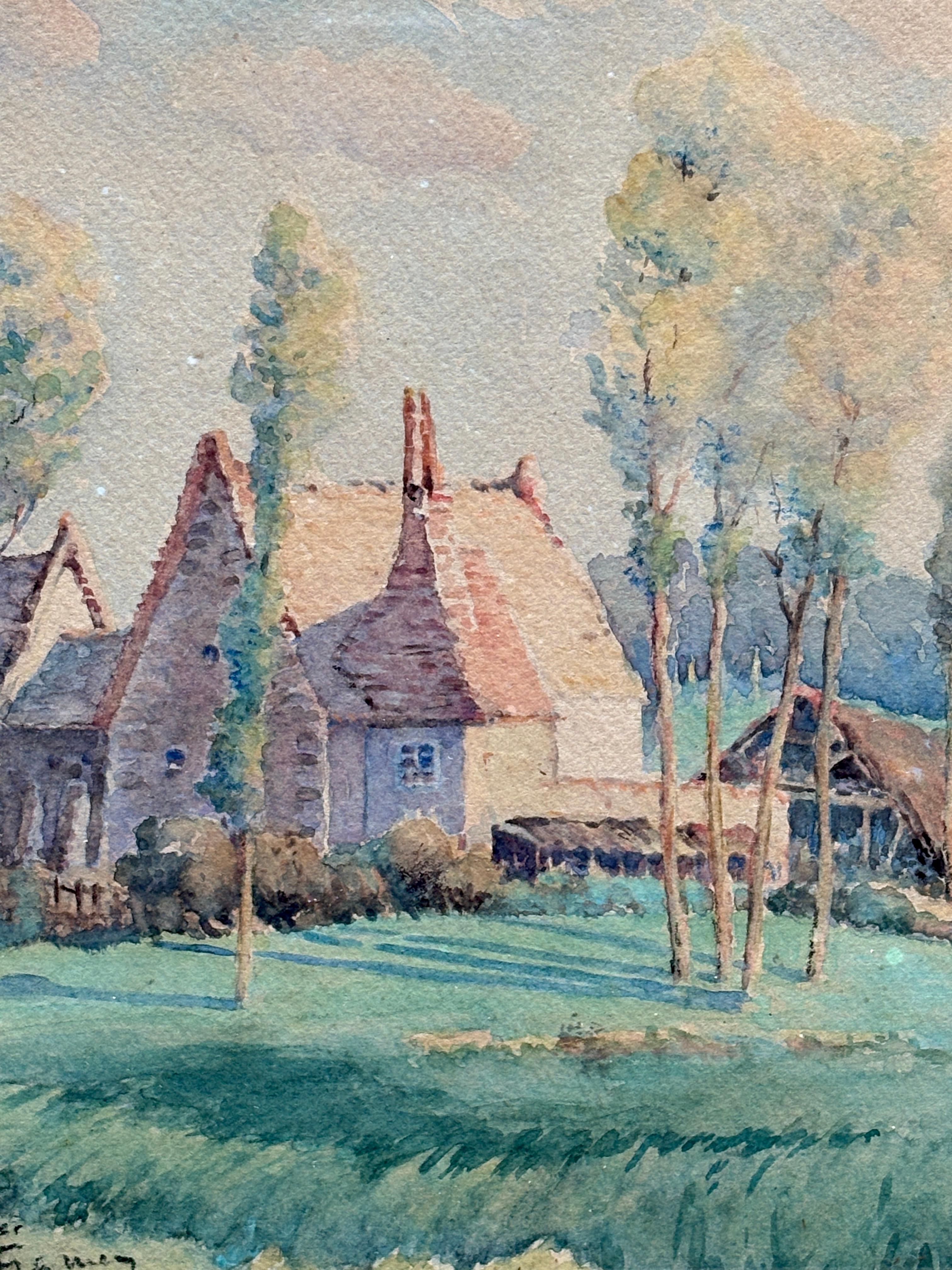 Paar Antique French Aquarellbilder von Francois Flameng (1856-1923) im Zustand „Gut“ im Angebot in COLMAR, FR
