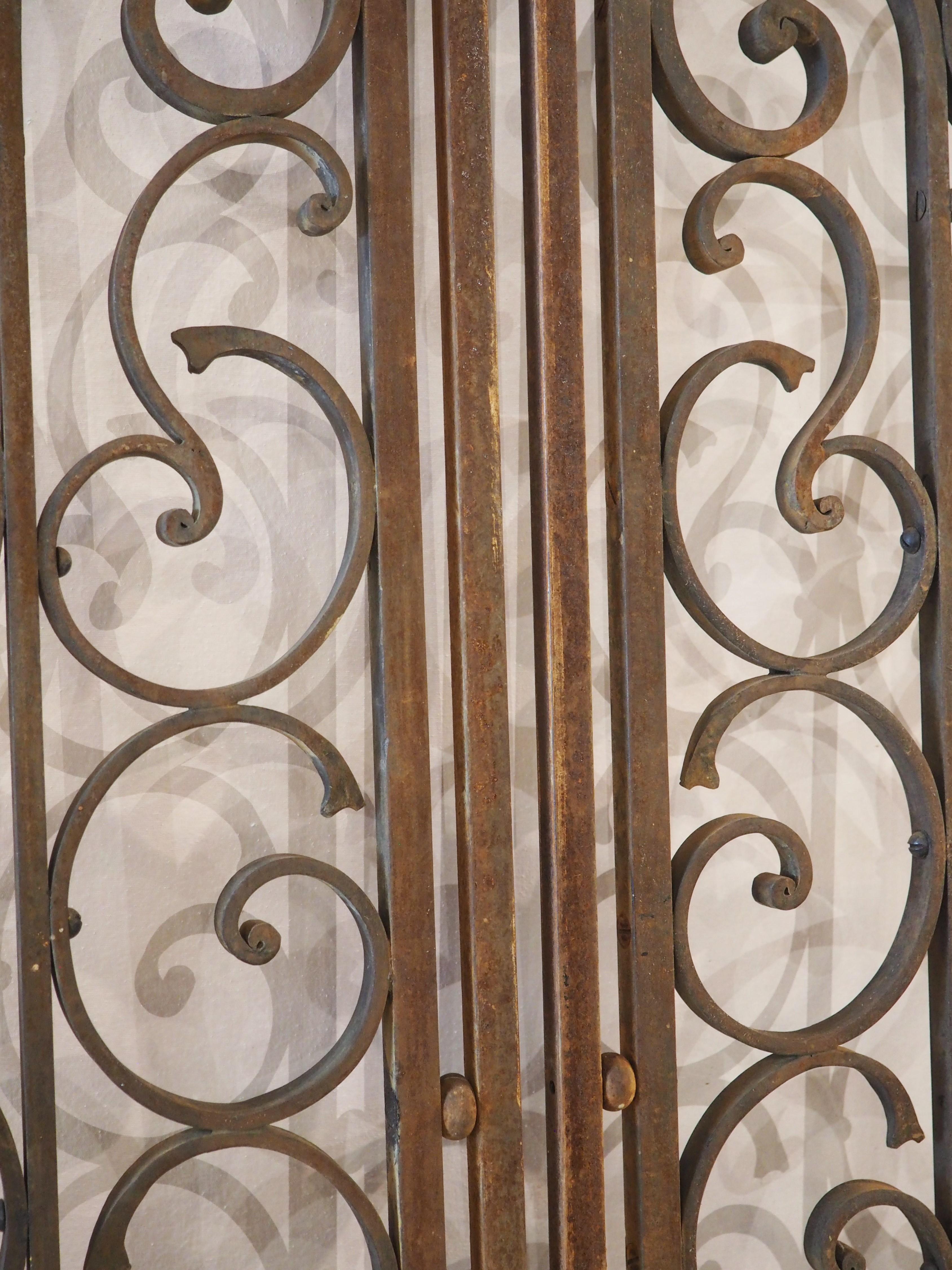 Pair of Antique French Wrought and Gilt Iron Gates, circa 1870 6