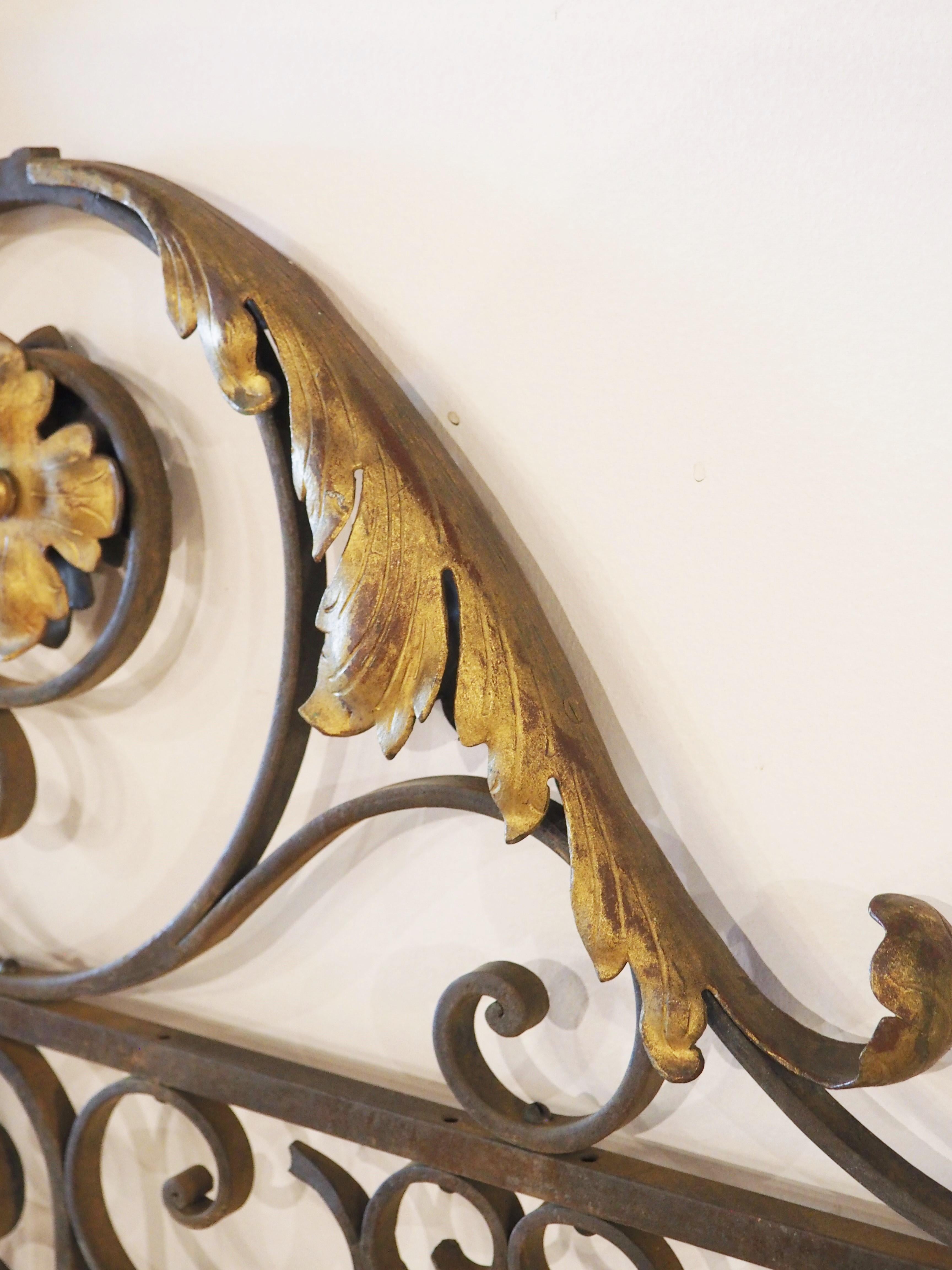 Pair of Antique French Wrought and Gilt Iron Gates, circa 1870 8