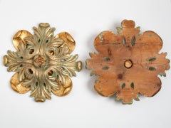 Pair of Antique Friezes Carved in Wood and Gilded