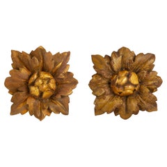 Pair of Antique Friezes in the Shape of a Flower
